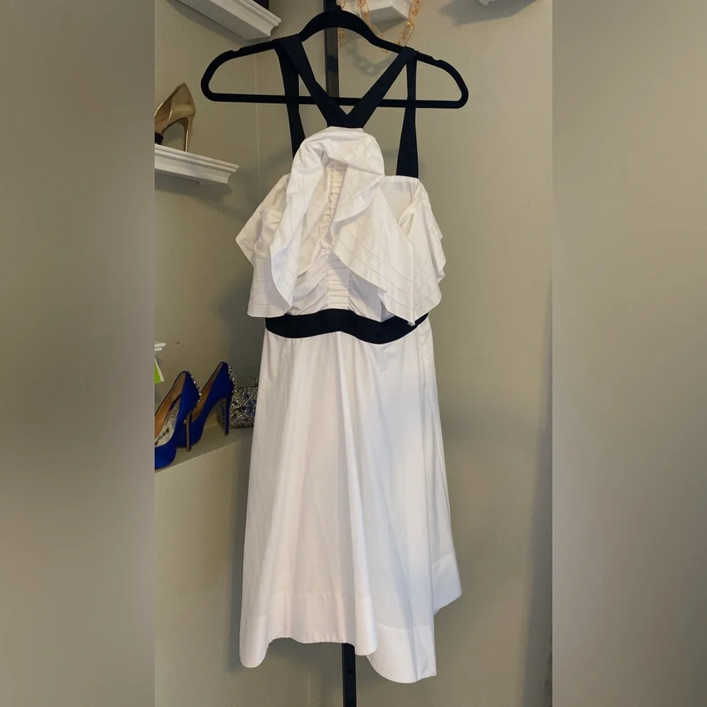Off The Shoulder Halter Dress
White Ruffle Off Shoulder Dress by Derek Lam - Picture 12 of 16